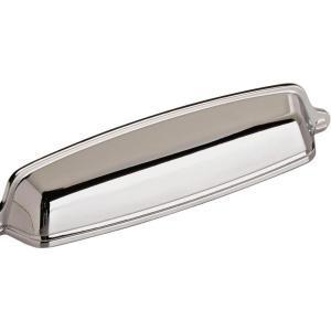 Amerock | Cabinet Cup Pull | Golden Champagne | 5-1/16 inch (128 mm) Center to Center | Stature | 1 Pack | Drawer Pull | Drawer Handle | Cabinet Hardware(Polished Chrome)