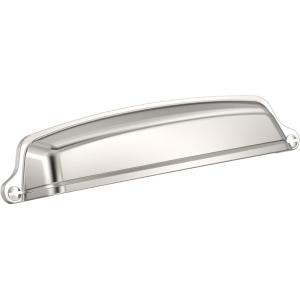Amerock | Cabinet Cup Pull | Golden Champagne | 5-1/16 inch (128 mm) Center to Center | Stature | 1 Pack | Drawer Pull | Drawer Handle | Cabinet Hardware(Polished Nickel)