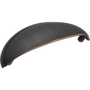 Amerock | Cabinet Cup Pull | Matte Black | 3 inch (76 mm) Center-to-Center | Ravino | Drawer Pull | Drawer Handle | Cabinet Hardware (Pack of 1)(Oil Rubbed Bronze)