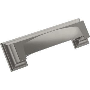 Amerock | Cabinet Cup Pull | Matte Black | 3 inch & 3-3/4 inch (76mm & 96 mm) Center-to-Center | Appoint | 1 Pack | Drawer Pull | Cabinet Handle | Cabinet Hardware(Satin Nickel)