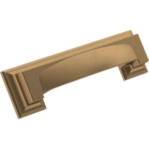 Amerock | Cabinet Cup Pull | Matte Black | 3 inch & 3-3/4 inch (76mm & 96 mm) Center-to-Center | Appoint | 1 Pack | Drawer Pull | Cabinet Handle | Cabinet Hardware(Champagne Bronze)