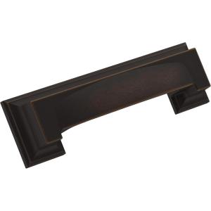 Amerock | Cabinet Cup Pull | Matte Black | 3 inch & 3-3/4 inch (76mm & 96 mm) Center-to-Center | Appoint | 1 Pack | Drawer Pull | Cabinet Handle | Cabinet Hardware(Oil Rubbed Bronze)