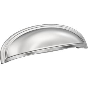 Amerock | Cabinet Cup Pull | Oil Rubbed Bronze | 3 inch. (76 mm) & 4 inch. (102 mm) Center to Center | Ashby | 1 Pack | Drawer Pull | Drawer Handle | Cabinet Hardware(Polished Chrome)