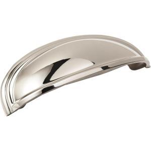 Amerock | Cabinet Cup Pull | Oil Rubbed Bronze | 3 inch. (76 mm) & 4 inch. (102 mm) Center to Center | Ashby | 1 Pack | Drawer Pull | Drawer Handle | Cabinet Hardware(Polished Nickel)