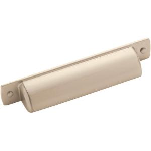 Amerock | Cabinet Cup Pull | Satin Nickel | 3-3/4 inch (96 mm) Center-to-Center | Rochdale | 10 Pack | Drawer Pull | Drawer Handle | Cabinet Hardware(Satin Nickel)