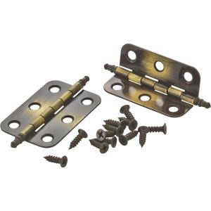 Amerock | Cabinet Hinge | 2-11/16 inch (68 mm) Length | Antique Brass | 2 Pack | Non Self-Closing | Butt | Cabinet Door(Antique Brass)