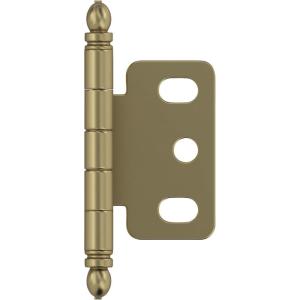 Amerock | Cabinet Hinge | 3/4 in. (19 mm) Door Thickness | Full Inset | Partial Wrap | Ball Tip | Matte Black | Kitchen Cabinet Door Hinge | Single Hinge | Functional Hardware(Golden Champagne)