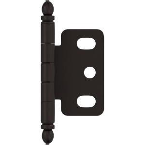 Amerock | Cabinet Hinge | 3/4 in. (19 mm) Door Thickness | Full Inset | Partial Wrap | Ball Tip | Matte Black | Kitchen Cabinet Door Hinge | Single Hinge | Functional Hardware(Oil Rubbed Bronze)