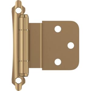Amerock | Cabinet Hinge | 3/8 inch (10 mm) Inset | Polished Chrome | 2 Pack | Self-Closing | Face Mount | Cabinet Door(Champagne Bronze)