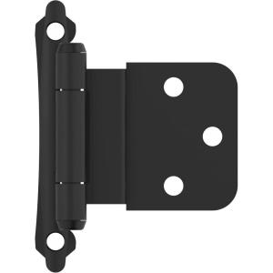 Amerock | Cabinet Hinge | 3/8 inch (10 mm) Inset | Polished Chrome | 2 Pack | Self-Closing | Face Mount | Cabinet Door(Matte Black)