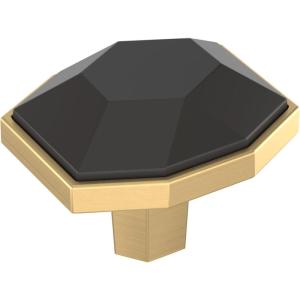 Amerock | Cabinet Knob | Black Bronze/Satin Nickel | 2-1/2 inch (64 mm) Length | London | 1 Pack | Drawer Knob | Cabinet Hardware(Black Bronze/Champagne Bronze)