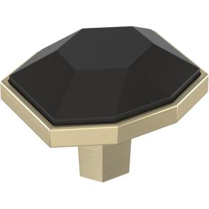 Amerock | Cabinet Knob | Black Bronze/Satin Nickel | 2-1/2 inch (64 mm) Length | London | 1 Pack | Drawer Knob | Cabinet Hardware(Black Bronze/Golden Champagne)