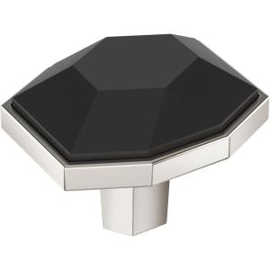 Amerock | Cabinet Knob | Black Bronze/Satin Nickel | 2-1/2 inch (64 mm) Length | London | 1 Pack | Drawer Knob | Cabinet Hardware(Black Bronze/Polished Nickel)