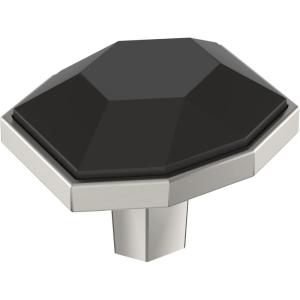 Amerock | Cabinet Knob | Black Bronze/Satin Nickel | 2-1/2 inch (64 mm) Length | London | 1 Pack | Drawer Knob | Cabinet Hardware(Black Bronze/Satin Nickel)
