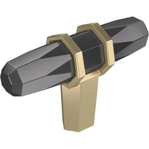 Amerock | Cabinet Knob | Black Bronze/Satin Nickel | 2-1/2 inch (64 mm) Length | London | 1 Pack | Drawer Knob | Cabinet Hardware(Black Chrome/Golden Champagne)