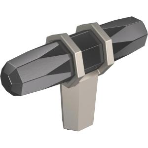 Amerock | Cabinet Knob | Black Bronze/Satin Nickel | 2-1/2 inch (64 mm) Length | London | 1 Pack | Drawer Knob | Cabinet Hardware(Black Chrome/Satin Nickel)