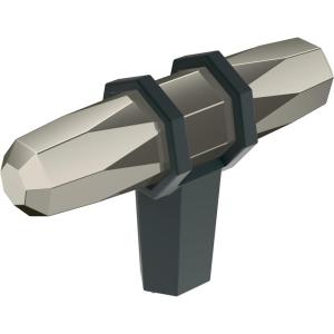 Amerock | Cabinet Knob | Black Bronze/Satin Nickel | 2-1/2 inch (64 mm) Length | London | 1 Pack | Drawer Knob | Cabinet Hardware(Polished Nickel/Black Bronze)