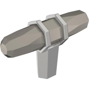 Amerock | Cabinet Knob | Black Bronze/Satin Nickel | 2-1/2 inch (64 mm) Length | London | 1 Pack | Drawer Knob | Cabinet Hardware(Satin Nickel/Polished Chrome)