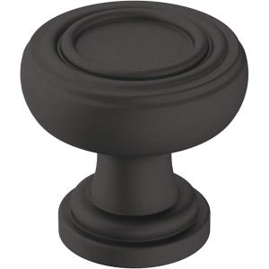 Amerock | Cabinet Knob | Champagne Bronze | 1-1/8 inch (29 mm) Diameter | Ville | 1 Pack | Drawer Knob | Cabinet Hardware(Matte Black)