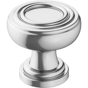 Amerock | Cabinet Knob | Champagne Bronze | 1-1/8 inch (29 mm) Diameter | Ville | 1 Pack | Drawer Knob | Cabinet Hardware(Polished Chrome)