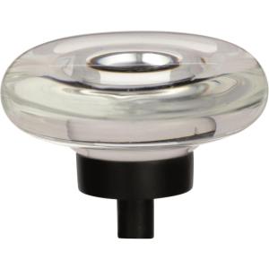 Amerock | Cabinet Knob | Clear/Oil-Rubbed Bronze | 1-3/4 inch (44 mm) Diameter | Glacio | 1 Pack | Drawer Knob | Cabinet Hardware(Clear/Black Bronze)