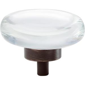 Amerock | Cabinet Knob | Clear/Oil-Rubbed Bronze | 1-3/4 inch (44 mm) Diameter | Glacio | 1 Pack | Drawer Knob | Cabinet Hardware(Clear/Oil-Rubbed Bronze)