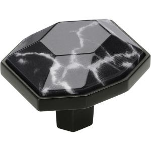 Amerock | Cabinet Knob | Marble White/Oil-Rubbed Bronze | 2-1/2 inch (64 mm) Length | Carrione | 1 Pack | Drawer Knob | Cabinet Hardware(Marble Black/Black Bronze)