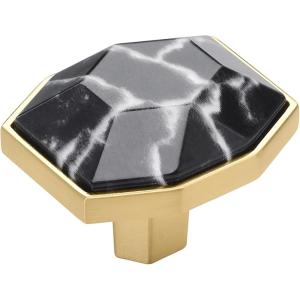 Amerock | Cabinet Knob | Marble White/Oil-Rubbed Bronze | 2-1/2 inch (64 mm) Length | Carrione | 1 Pack | Drawer Knob | Cabinet Hardware(Marble Black/Champagne Bronze)