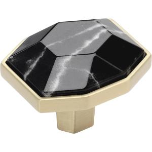 Amerock | Cabinet Knob | Marble White/Oil-Rubbed Bronze | 2-1/2 inch (64 mm) Length | Carrione | 1 Pack | Drawer Knob | Cabinet Hardware(Marble Black/Golden Champagne)