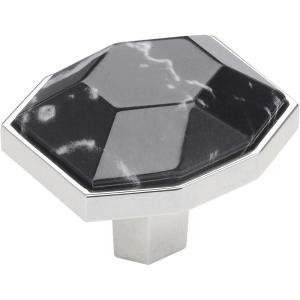 Amerock | Cabinet Knob | Marble White/Oil-Rubbed Bronze | 2-1/2 inch (64 mm) Length | Carrione | 1 Pack | Drawer Knob | Cabinet Hardware(Marble Black/Polished Chrome)