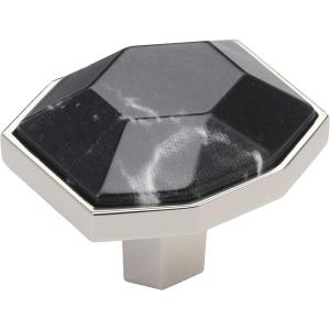 Amerock | Cabinet Knob | Marble White/Oil-Rubbed Bronze | 2-1/2 inch (64 mm) Length | Carrione | 1 Pack | Drawer Knob | Cabinet Hardware(Marble Black/Polished Nickel)