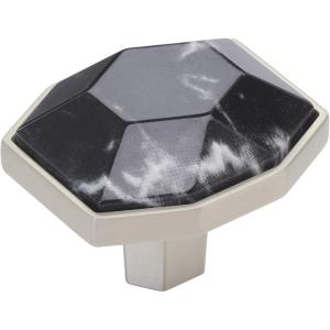Amerock | Cabinet Knob | Marble White/Oil-Rubbed Bronze | 2-1/2 inch (64 mm) Length | Carrione | 1 Pack | Drawer Knob | Cabinet Hardware(Marble Black/Satin Nickel)