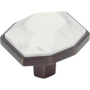 Amerock | Cabinet Knob | Marble White/Oil-Rubbed Bronze | 2-1/2 inch (64 mm) Length | Carrione | 1 Pack | Drawer Knob | Cabinet Hardware(Marble White/Oil-Rubbed Bronze)