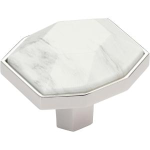 Amerock | Cabinet Knob | Marble White/Oil-Rubbed Bronze | 2-1/2 inch (64 mm) Length | Carrione | 1 Pack | Drawer Knob | Cabinet Hardware(Marble White/Polished Nickel)