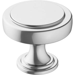 Amerock | Cabinet Knob | Matte Black | 1-1/2 inch (38 mm) Diameter | Exceed | 1 Pack | Drawer Knob | Cabinet Hardware(Polished Chrome)