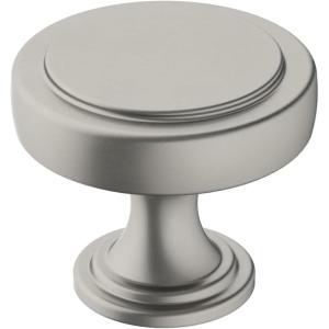 Amerock | Cabinet Knob | Matte Black | 1-1/2 inch (38 mm) Diameter | Exceed | 1 Pack | Drawer Knob | Cabinet Hardware(Satin Nickel)