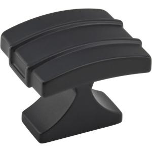 Amerock | Cabinet Knob | Matte Black | 1-1/2 inch (38 mm) Length | Davenport | 1 Pack | Drawer Knob | Cabinet Hardware(Matte Black)