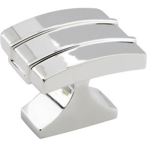 Amerock | Cabinet Knob | Matte Black | 1-1/2 inch (38 mm) Length | Davenport | 1 Pack | Drawer Knob | Cabinet Hardware(Polished Chrome)
