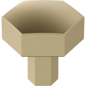 Amerock | Cabinet Knob | Matte Black | 1-1/4 inch (32 mm) Diameter | Caliber | 1 Pack | Drawer Knob | Cabinet Hardware(Golden Champagne)