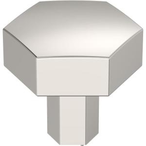Amerock | Cabinet Knob | Matte Black | 1-1/4 inch (32 mm) Diameter | Caliber | 1 Pack | Drawer Knob | Cabinet Hardware(Polished Nickel)