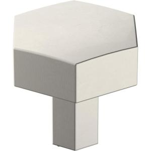 Amerock | Cabinet Knob | Matte Black | 1-1/4 inch (32 mm) Diameter | Caliber | 1 Pack | Drawer Knob | Cabinet Hardware(Satin Nickel)