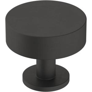 Amerock | Cabinet Knob | Matte Black | 1-1/4 inch (32 mm) Diameter | Radius | 1 Pack | Drawer Knob | Cabinet Hardware(Matte Black)