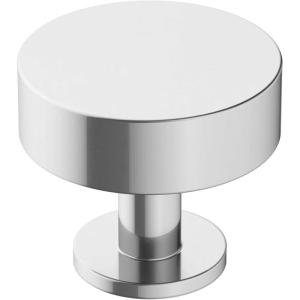 Amerock | Cabinet Knob | Matte Black | 1-1/4 inch (32 mm) Diameter | Radius | 1 Pack | Drawer Knob | Cabinet Hardware(Polished Chrome)