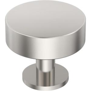 Amerock | Cabinet Knob | Matte Black | 1-1/4 inch (32 mm) Diameter | Radius | 1 Pack | Drawer Knob | Cabinet Hardware(Polished Nickel)