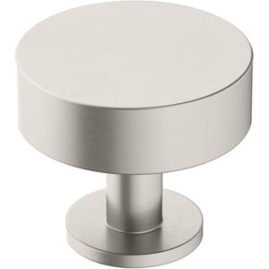 Amerock | Cabinet Knob | Matte Black | 1-1/4 inch (32 mm) Diameter | Radius | 1 Pack | Drawer Knob | Cabinet Hardware(Satin Nickel)