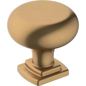 Amerock | Cabinet Knob | Matte Black | 1-1/4 inch (32 mm) Diameter | Surpass | 1 Pack | Drawer Knob | Cabinet Hardware(Champagne Bronze)