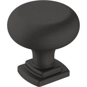 Amerock | Cabinet Knob | Matte Black | 1-1/4 inch (32 mm) Diameter | Surpass | 1 Pack | Drawer Knob | Cabinet Hardware(Matte Black)