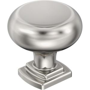 Amerock | Cabinet Knob | Matte Black | 1-1/4 inch (32 mm) Diameter | Surpass | 1 Pack | Drawer Knob | Cabinet Hardware(Polished Nickel)