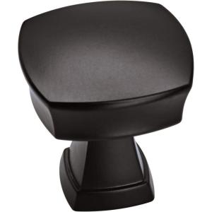 Amerock | Cabinet Knob | Matte Black | 1-1/4 inch (32 mm) Length | Stature | 1 Pack | Drawer Knob | Cabinet Hardware(Matte Black)