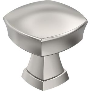 Amerock | Cabinet Knob | Matte Black | 1-1/4 inch (32 mm) Length | Stature | 1 Pack | Drawer Knob | Cabinet Hardware(Polished Nickel)